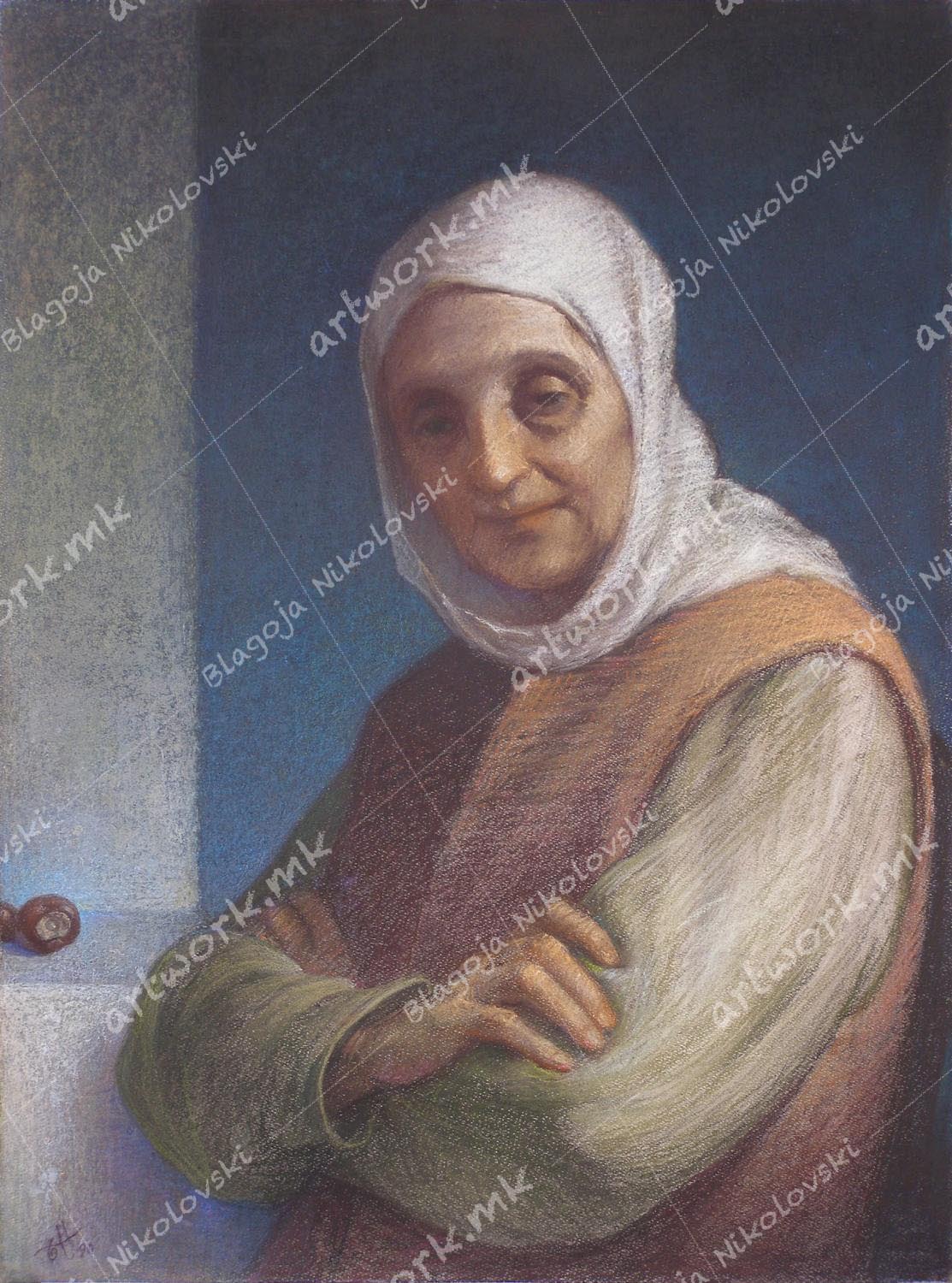 Старица со бела шамија